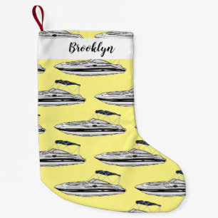 Petite Chaussette De Noël Illustration d'un bateau à moteur