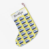 Petite Chaussette De Noël Illustration d'un bus moderne bleu mignon (Dos (Accrochage))