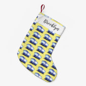 Petite Chaussette De Noël Illustration d'un bus moderne bleu mignon (Devant (Accrochage))