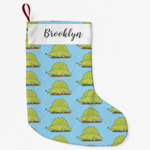 Petite Chaussette De Noël Illustration d'un dimétrodon vert mignon