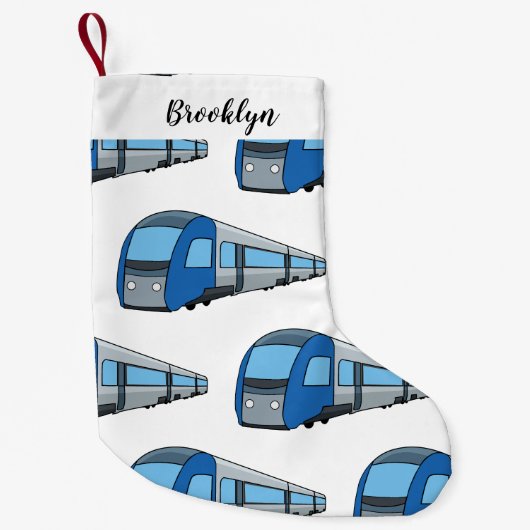 Petite Chaussette De Noël Illustration d'un train électrique (Devant)