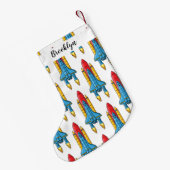 Petite Chaussette De Noël Illustration d'un vaisseau de fusées (Dos (Accrochage))