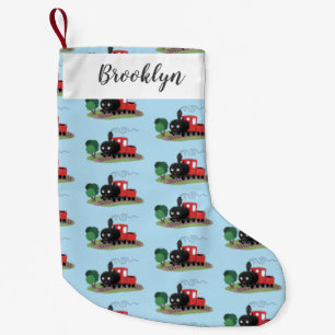 Petite Chaussette De Noël Illustration d'une locomotive à vapeur mûre