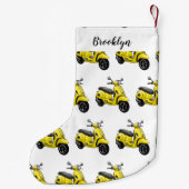 Petite Chaussette De Noël Illustration d'une moto cyclable (Dos)