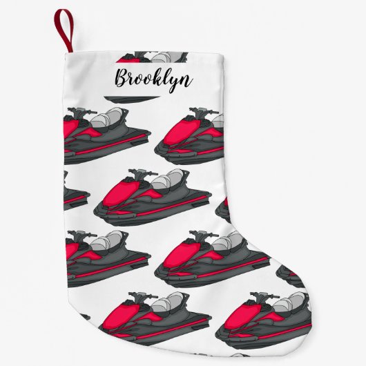 Petite Chaussette De Noël Illustration Jet ski (Devant)