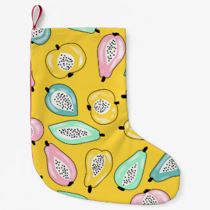 Petite Chaussette De Noël Illustration motif d'impression de fruits tropicau