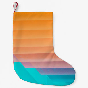 Petite Chaussette De Noël Illustration orange et turquoise