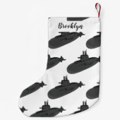 Petite Chaussette De Noël Illustration sous-marine (Dos)