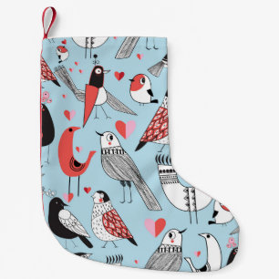 Petite Chaussette De Noël Illustrations amusantes d'oiseaux, graphisme sans 