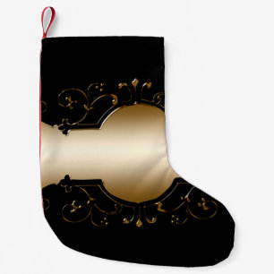 Petite Chaussette De Noël image Arrière - plan cadre or noir