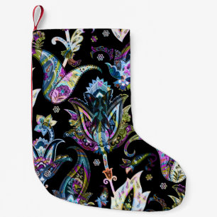 Petite Chaussette De Noël Imaginaire Floral Paisley : Ornement sans joint