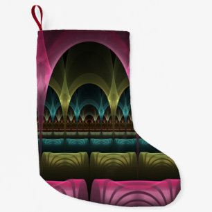 Petite Chaussette De Noël Imaginaire spécial Motif Abstrait coloré Fractal