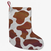 Petite Chaussette De Noël Impression Brown et blanche de vache (Devant)
