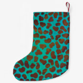 Petite Chaussette De Noël Impression Brown et Turquoise dalmate (Dos)