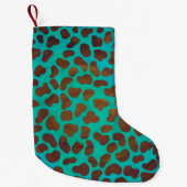 Petite Chaussette De Noël Impression Brown et Turquoise dalmate (Devant)