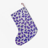 Petite Chaussette De Noël Impression dalmate violet et blanche (Dos (Accrochage))