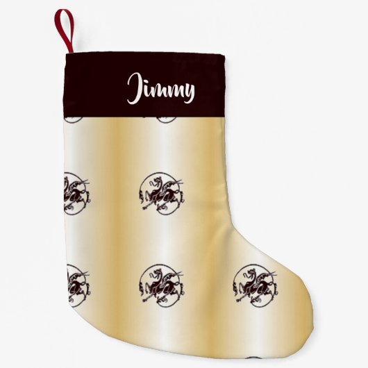 Petite Chaussette De Noël Impression de dragons sur texture (Devant)