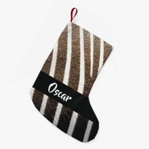 Petite Chaussette De Noël Impression de peau Zebra