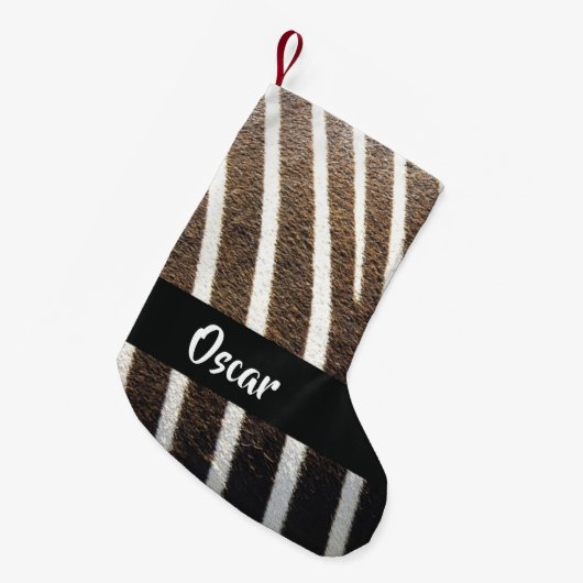 Petite Chaussette De Noël Impression de peau Zebra (Devant (Accrochage))
