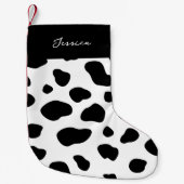 Petite Chaussette De Noël Impression de vache mignonne (Devant)