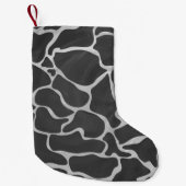 Petite Chaussette De Noël Impression Giraffe noir et gris clair (Devant)