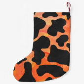 Petite Chaussette De Noël Impression noire et orange de vache (Dos)