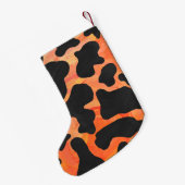 Petite Chaussette De Noël Impression noire et orange de vache (Dos (Accrochage))