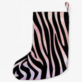 Petite Chaussette De Noël Impression noire et rose Zebra (Dos)