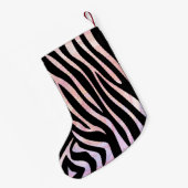 Petite Chaussette De Noël Impression noire et rose Zebra (Dos (Accrochage))