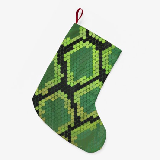 Petite Chaussette De Noël Impression serpent noir et vert (Devant (Accrochage))