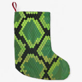 Petite Chaussette De Noël Impression serpent noir et vert (Devant)