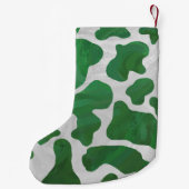 Petite Chaussette De Noël Impression verte et blanche de vache (Dos)