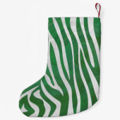 Petite Chaussette De Noël Impression verte et blanche Zebra (Dos)