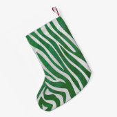 Petite Chaussette De Noël Impression verte et blanche Zebra (Dos (Accrochage))