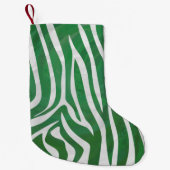 Petite Chaussette De Noël Impression verte et blanche Zebra (Devant)