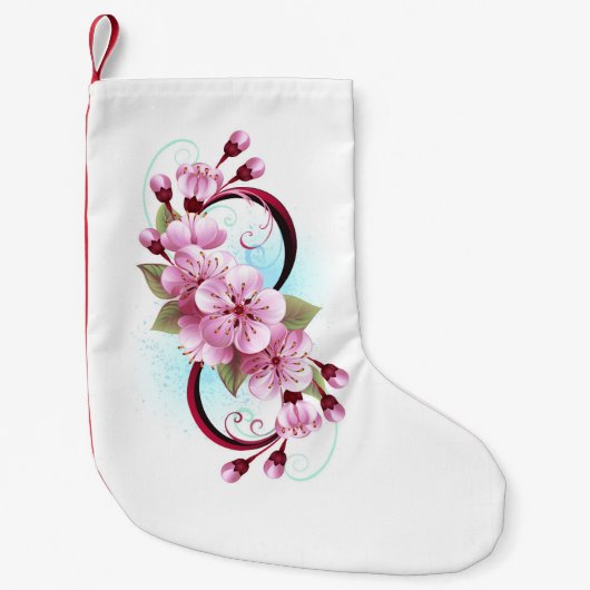 Petite Chaussette De Noël Infinité avec les fleurs Sakura (Devant)