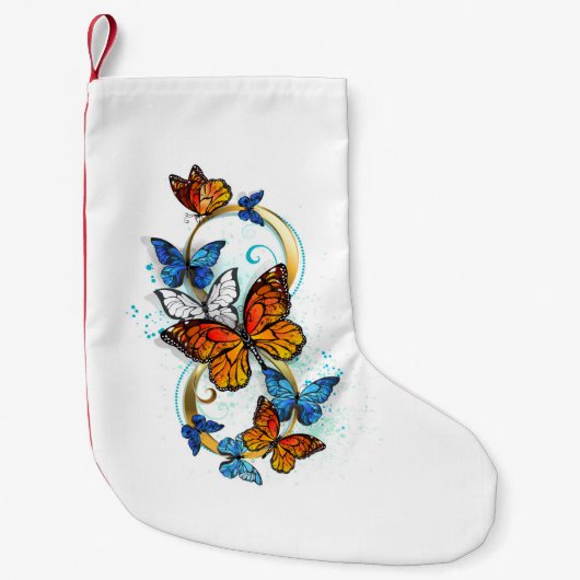 Petite Chaussette De Noël Infinité de papillons monarques (Devant)