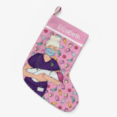 Petite Chaussette De Noël Infirmière de la main-d'oeuvre (Devant (Accrochage))