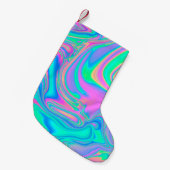 Petite Chaussette De Noël Iridescente marbrée texture holographique en dynam (Devant (Accrochage))