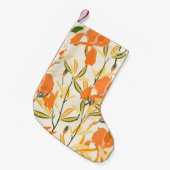 Petite Chaussette De Noël Iris orange : motif floral transparent (Devant (Accrochage))