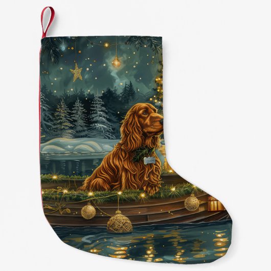 Petite Chaussette De Noël Irish Red Setter Christmas Festive Voyage (Devant)