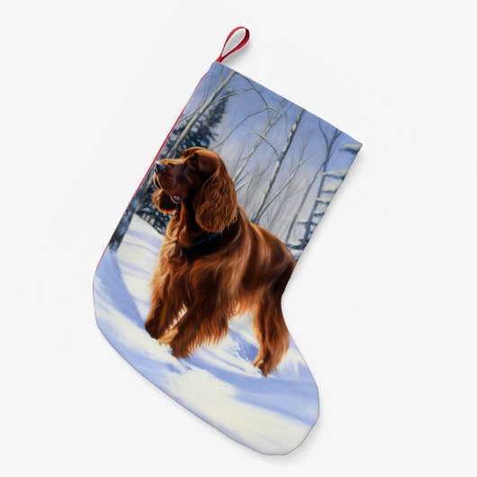 Petite Chaussette De Noël Irish Setter Let It Neige Christmas (Devant (Accrochage))