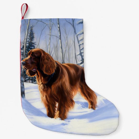Petite Chaussette De Noël Irish Setter Let It Neige Christmas (Devant)
