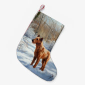 Petite Chaussette De Noël Irish Terrier Laisser neiger Noël (Devant (Accrochage))