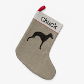 Petite Chaussette De Noël Italien Greyhound Silhouette Cute Iggy Chien vacan (Devant (Accrochage))