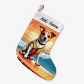 Petite Chaussette De Noël Jack Russel Terrier Chien (Devant (Accrochage))