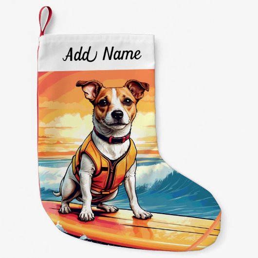 Petite Chaussette De Noël Jack Russel Terrier Chien (Devant)