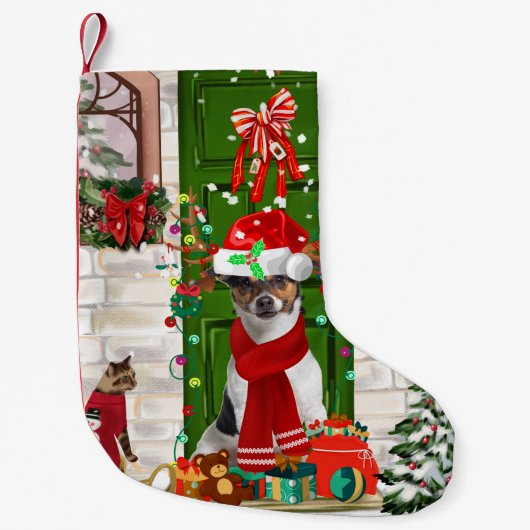 Petite Chaussette De Noël Jack Russell Chien Noël (Devant)
