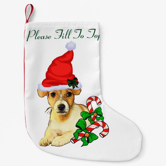 Petite Chaussette De Noël Jack Russell Terrier Noël (Devant)
