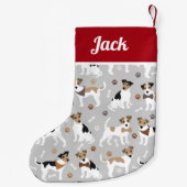 Petite Chaussette De Noël Jack Russell Terrier Patrouilles et os (Dos)